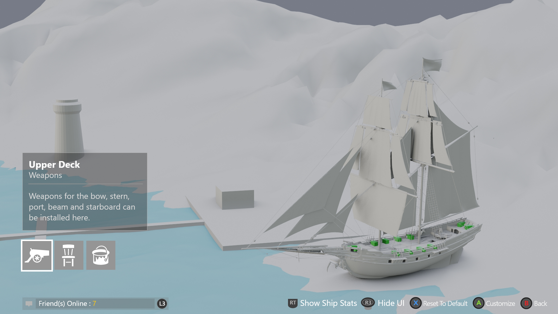 Early prototype: stern hovering equipped weapon